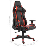 vidaXL Obrotowy fotel gamingowy, czerwony, PVC