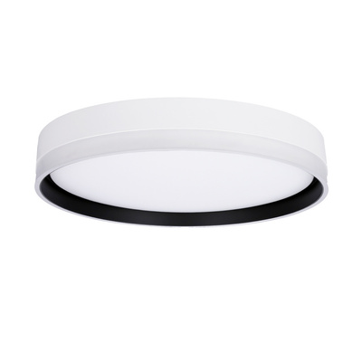 Florida lampa sufitowa plafon biały+czarny 24w led 39 cm klosz biały