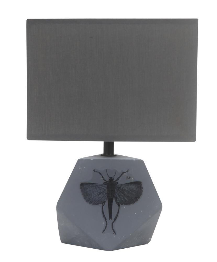 Lampka nocna Animi szara z abażurem 1xE14 lampa stołowa