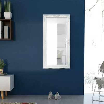 vidaXL Lustro ścienne w stylu barokowym, 120x60 cm, białe