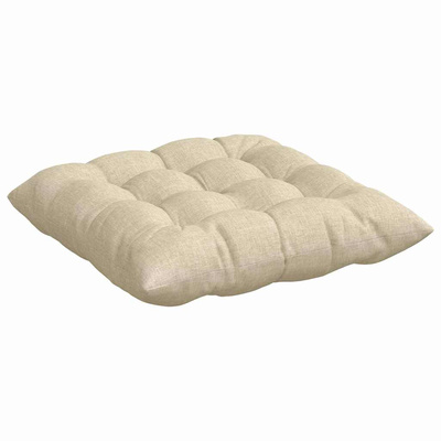 Poduszki na siedziska 4 pcs Kremowy 40 x 40 x 6 cm tkanina
