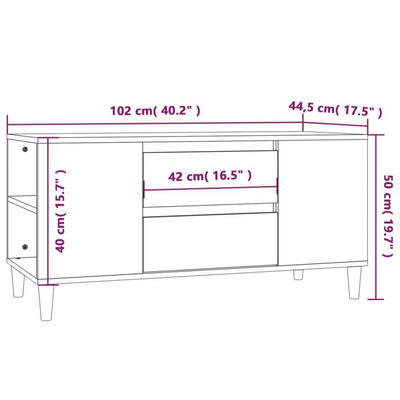 vidaXL Szafka pod TV, brązowy dąb, 102x44,5x50 cm
