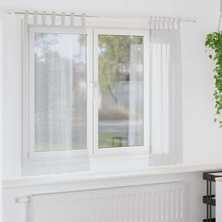 Firany Voile 2 pcs Jasnoszary 175 x 140 cm Poliester