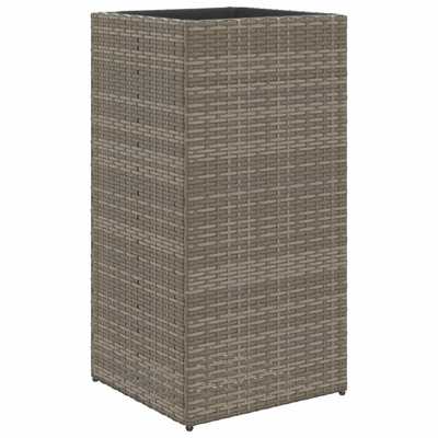Donice ogrodowe, 2 szt., szare, 40x40x80 cm, rattan PE