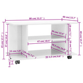 vidaXL Szafka pod TV, wysoki połysk, biała, 80x40x45 cm