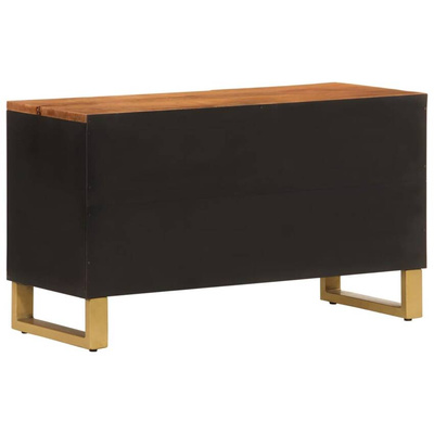 vidaXL Szafka pod TV, brązowo-czarna 80x31,5x46 cm, lite drewno mango