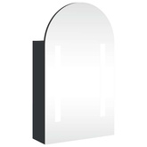 Szafka łazienkowa z lustrem i LED, łukowa, czarna, 42x13x70 cm