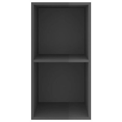 vidaXL Wisząca szafka pod TV, wysoki połysk, szara, 37x37x72 cm