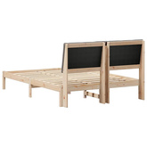 Rama łóżka Brązowy i taupe 150 x 200 cm Lite drewno sosnowe