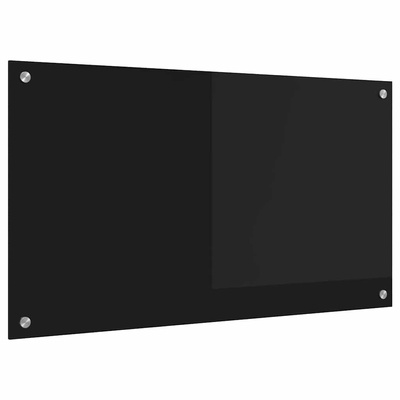 Panel kuchenny Czarny 90 x 50 cm szkło hartowane
