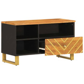 vidaXL Szafka pod TV, brązowo-czarna 80x33,5x46 cm, lite drewno mango