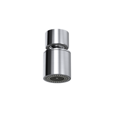 Quadron | AERATOR PERLATOR | STAL SZCZOTKOWANA | obrotowy z funkcją przełączenia strumienia wody na tryb prysznicowy | gwint M22 | wymiary: 4,9 x 2,8 cm