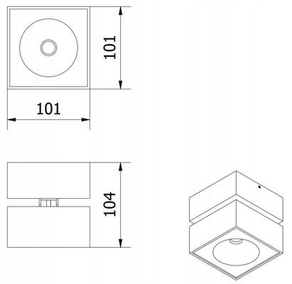 Oprawa oświetleniowa sufitowe natynkowe 15 W zintegrowane źródło LED