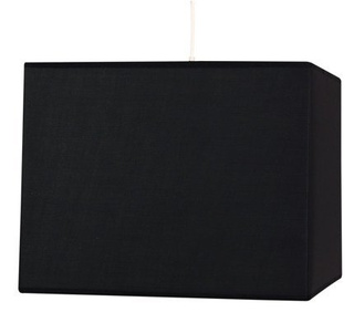 Lampa wisząca z abażurem Basic tkaninowa kwadratowa czarna pojedyncza