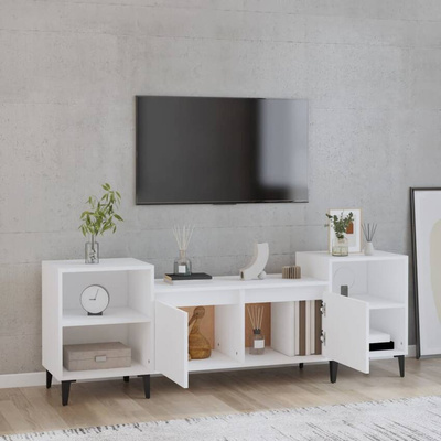 vidaXL Szafka pod TV, biała, 80x36x50 cm, materiał drewnopochodny wariant 9