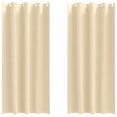 Firany blackout z kółkami 2 pcs Kremowy 245 x 140 cm Poliester