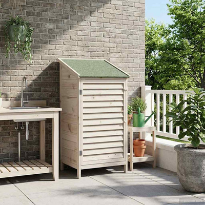 Shed ogrodowy Biały 59 x 56 x 113,5 cm Drewno Świerkowe