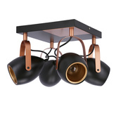 Lampa czarno-miedziana regulowana plafon E14 4x40W Anica 98-83128