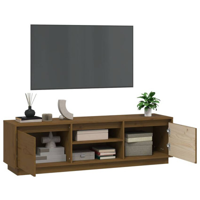 vidaXL Szafka pod TV, miodowy brąz, 140x35x40 cm, lite drewno sosnowe