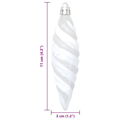 Świąteczna kula w spiralnym kształcie 40 pcs Biały