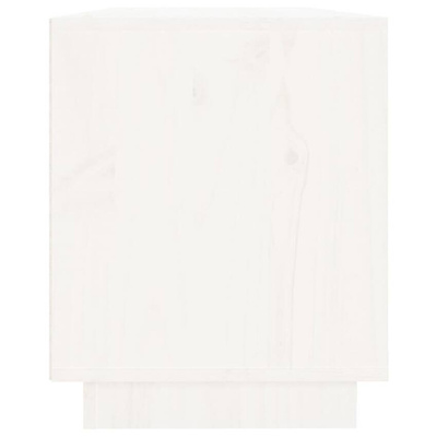 vidaXL Szafka pod TV, biała, 110,5x35x44 cm, lite drewno sosnowe