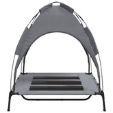 vidaXL Legowisko dla psa, z baldachimem, antracytowe, tkanina i stal