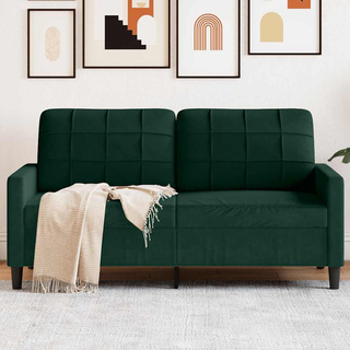 Sofa 2-osobowa, ciemnozielona, 140 cm, tapicerowana aksamitem
