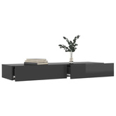 vidaXL Szafka pod TV z LED, szara z połyskiem, 120x35x15,5 cm