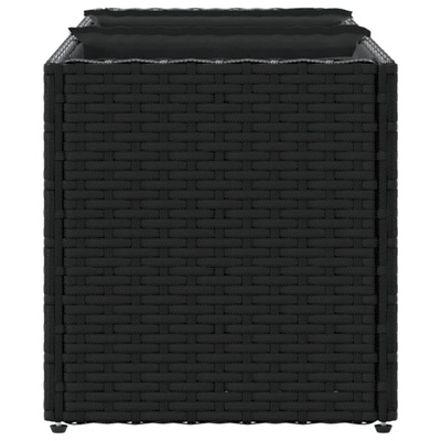 Donica ogrodowa z 3 wkładami, czarna, 105x30x32 cm, rattan PE