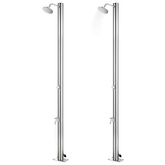 Prysznic ogrodowy z szarą podstawą, 220 cm, stal nierdzewna