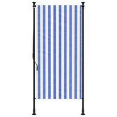 vidaXL Roleta zewnętrzna, niebiesko-biała, 100x270 cm, tkanina i stal