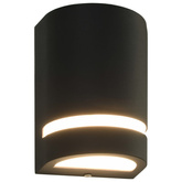 vidaXL Zewnętrzne lampy ścienne, 2 szt., 35 W, czarne, półokrągłe