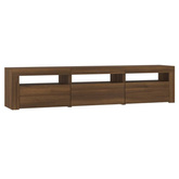 vidaXL Szafka pod TV z oświetleniem LED, brązowy dąb, 180x35x40 cm