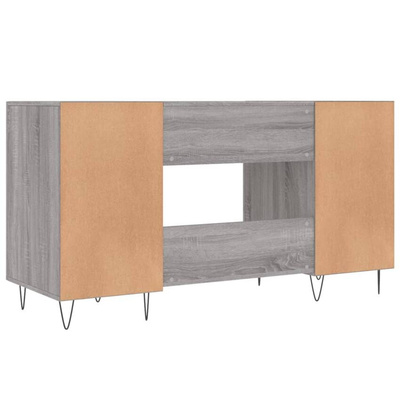 vidaXL Biurko, szary dąb sonoma, 140x50x75 cm, materiał drewnopochodny