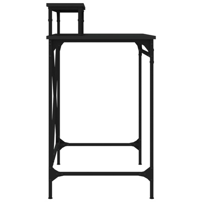 vidaXL Biurko, czarne, 80x50x90 cm, materiał drewnopochodny i żelazo