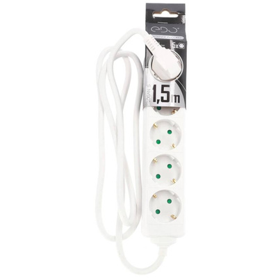 Przedłużacz domowy przenośny LOGAN S White 5 - krotny Schuko 1,5m EDO777571 EDO Solutions