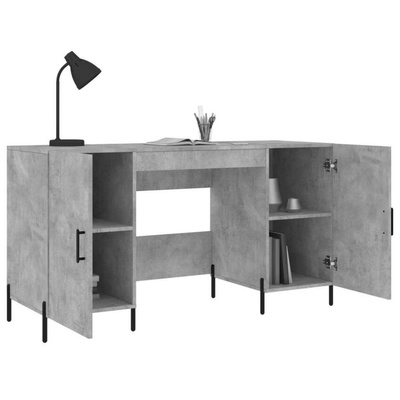 vidaXL Biurko, szarość betonu, 140x50x75 cm, materiał drewnopochodny wariant 8