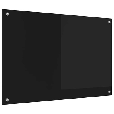 Panel kuchenny Czarny 90 x 60 cm szkło hartowane