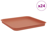 Kwadratowa Taca na Kwiaty 24 pcs Czerwony ceglasty