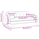 vidaXL Sofa dla dzieci, kremowa, 70x45x30 cm, aksamit