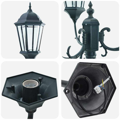 Lampa ogrodowa Vintage szczotkowana zieleń 57 x 49 x 241 cm
