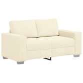 Sofa dwuosobowa kremowa 160x77x82 cm Tkanina sztruksowa