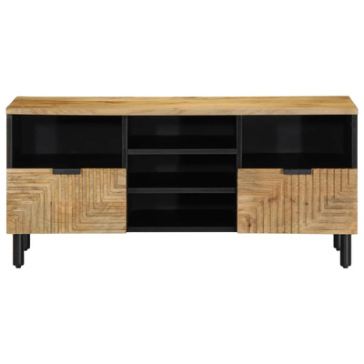 Szafka RTV Brązowa 100x33x46 cm Drewno lite Mango