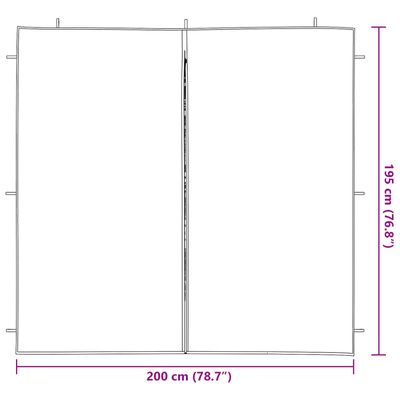 Ściana boczna namiotu na imprezy 2 pcs niebieski 200 x 195 cm