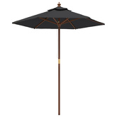 Parasol ogrodowy na drewnianym słupku, czarny, 196x231 cm