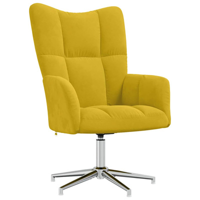 vidaXL Fotel, musztardowy, obity aksamitem model standard