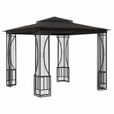 vidaXL Altana ogrodowa z siatkami, 300x300x265 cm, antracytowa