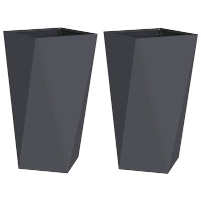 Donica 2 pcs Antracyt 40 x 40 x 75 cm Stal