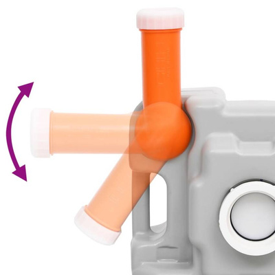 vidaXL Przenośna toaleta turystyczna, szaro-biała, 15+10 L, HDPE