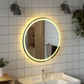 vidaXL Lustro łazienkowe z LED, okrągłe, 70 cm